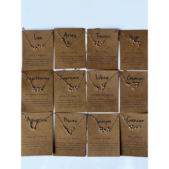 Gold Plated Zodiac Horoscope Crystal Necklace (All 12 signs available) - Picture 13 of 13